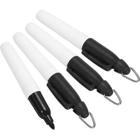 PATIKIL Mini Permanent Markers, 4 Pack Golf Ball Marker Pen with Keychain Clip for Office Meeting Outdoor Activity, Red