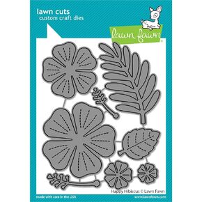 LAWN FAWN Happy Hibiscus Lawn Cuts قالب حرفي مخصص