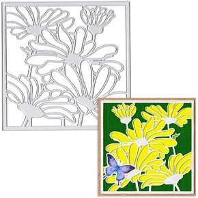 ALIBBON Bird on Branch Die Cuts for Card Making, Leaves Background Cutting Dies Metal Template Molds, Spring Tree Frame Dies for Crafting DIY Photo Album Paper Embossing Scrapbooking Supplies