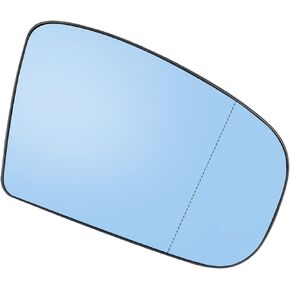 Motoforti Right Passenger Side Heated Mirror Glass Replacement,for Mercedes-Benz CL500 2000-2003,Real Glass,With Backing Plate,Blue Glass