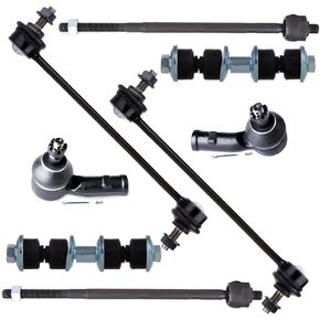 SCITOO 8pcs Suspension Kits Front Rear Sway Bar Links Front Inner Outer Tie Rod Ends Kit Fit 2000-2006 For Ford Focus (Non SVT Models) ES3587 ES3588 EV419 K80066 K90130