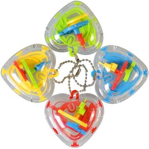 ibasenice Iq Test 4pcs Birthday Gift Kids Sphere Labyrinth Toys 3D Interactive Maze Game Puzzle Toy Maze Ball Brain Teaser Three-Dimensional Toys Labyrinth Ball Keyring