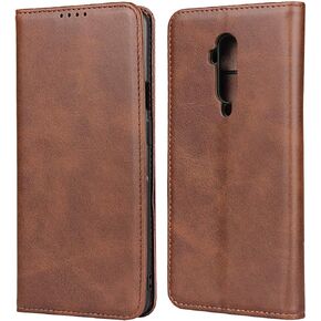 iCoverCase for OnePlus 7T Pro Wallet Case, Premium PU Magnetic Leather Card Slots Holder Carry Kickstand Feature Flip Cover Case for OnePlus 7T Pro (Dark Brown)