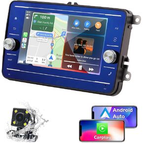 7 inch Car Stereo for VW Volkswagen Skoda Seat Blu-ray HD Touchscreen Car GPS Navigation with Wireless CarPlay & Android Auto, Octa Core 4GB RAM 64GB ROM