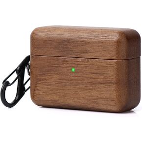 AirPods Case Cover, Men Women Wood Hard Protective Cover with Keychain for Apple AirPods pro 2nd Generation Charging case (Bamboo)
