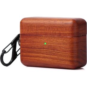 AirPods Case Cover, Men Women Wood Hard Protective Cover with Keychain for Apple AirPods pro 2nd Generation Charging case (Bamboo)