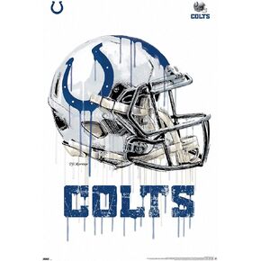 Trends International NFL Indianapolis Colts - Drip Helmet 20 Wall Poster, 22.375" x 34", Black Framed Version