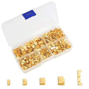 500 PCS U Shape Copper Crimp Terminal Connectors Kit, Non-Insulated Cable Wire Spade Electric Butt Connector Assortment Kit