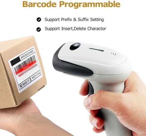 Wireless USB Barcode Scanner,Symcode Handheld Automatic CCD Barcode Scanner Reader 2.4GHz Wireless & USB2.0 Wired, Support Mac OS X, Android, Windows 10 and iOS 9 in Saudi Arabia