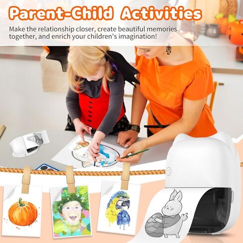 طابعة جيب لطابعة الملصقات الصغيرة، طابعة حرارية محمولة للصور/المجلات/الإيصالات/الملاحظات/القوائم/الملصق/المذكرات/اصنعها بنفسك/السفر/هدايا أعياد ميلاد الأطفال، طابعة بلوتوث لاسلكية مع تطبيق Android أو iOS in Kuwait