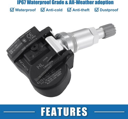 Tire Pressure Sensor TPMS for Honda Pilot 2016-2021 Metal Silver Tone (Set of 4) in Saudi Arabia