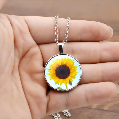 Yellow Sunflower Pendant Necklace Earrings Bracelet Inspirational Sunflower Necklace for Women Girls Charm Sunflower Drop Earrings Spring Flower Jewelry Set in Saudi Arabia