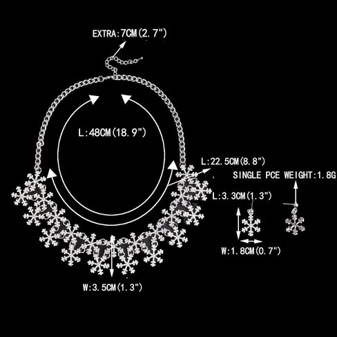 EVER FAITH Lots Snowflake Austrian Crystal Necklace Earrings Set in Saudi Arabia