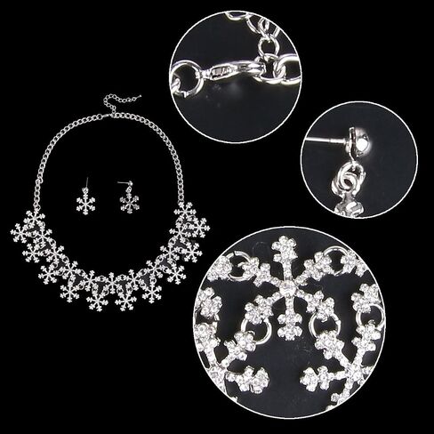 EVER FAITH Lots Snowflake Austrian Crystal Necklace Earrings Set in Saudi Arabia