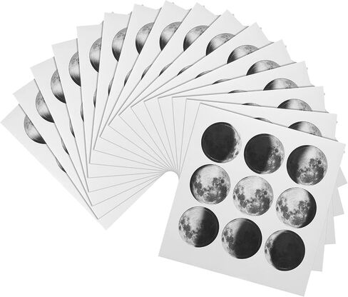 450 Pieces Moon Phase Scrapbooking Stickers Moon Planner Decals Round Astrology Stickers for DIY Decoration Personalize Laptops Bullet Scrapbook Suitcase Notebooks Album Journal in Saudi Arabia