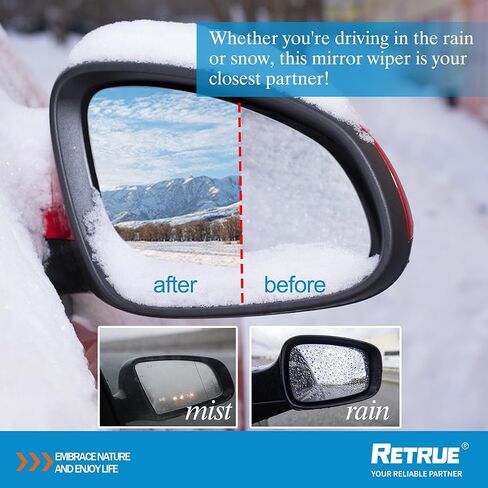 ممسحة مرآة جانبية - منظف ممسحة مرآة معدنية تلسكوبية لجميع المركبات، ملحقات السيارة الداخلية والخارجية المحمولة in Kuwait