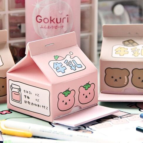 Milk Bear Note Paper Cute Notepad 220 Sheets to Do List Daily Check List Notepad 2 Packs Cartoon School Supplies in Saudi Arabia