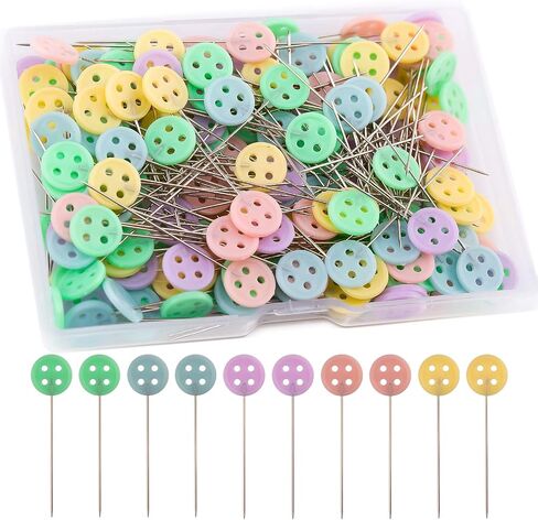 LUTER 200pcs Flat Button Head Pins with a Storage Box Assorted Colors Decorative Pins for Dressmaker Craft Sewing Projects in Saudi Arabia