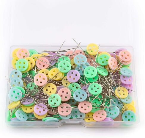 LUTER 200pcs Flat Button Head Pins with a Storage Box Assorted Colors Decorative Pins for Dressmaker Craft Sewing Projects in Saudi Arabia