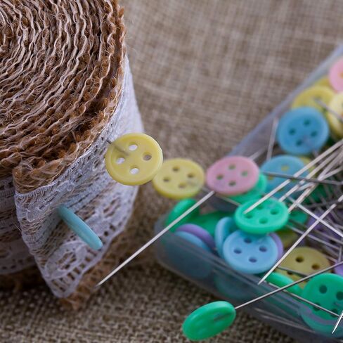 LUTER 200pcs Flat Button Head Pins with a Storage Box Assorted Colors Decorative Pins for Dressmaker Craft Sewing Projects in Saudi Arabia