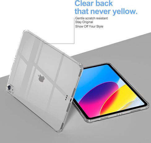 حافظة لجهاز iPad 10th Generation 2022 iPad 10 حافظة شفافة مقاس 10.9 بوصة، حافظة واقية شفافة وناعمة من مادة TPU (شفافة) in Kuwait