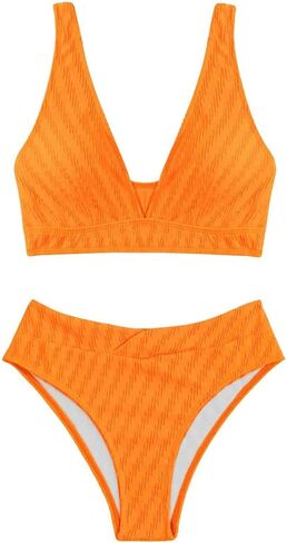 SweatyRocks Women's Striped Bathing Suits Spaghetti Strap Triangle Bikini Sets High Waisted Two Piece Swimsuits in Saudi Arabia