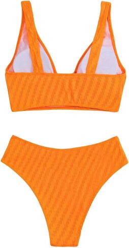 SweatyRocks Women's Striped Bathing Suits Spaghetti Strap Triangle Bikini Sets High Waisted Two Piece Swimsuits in Saudi Arabia