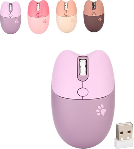 ماوس Gugxiom Cat اللاسلكي، ماوس لطيف 2.4G، ماوس Kawaii، ماوس خفيف الوزن بدون صوت، ماوس محمول 3 مستويات DPI، مع جهاز استقبال USB، للكمبيوتر المحمول M3 (بني) in Kuwait