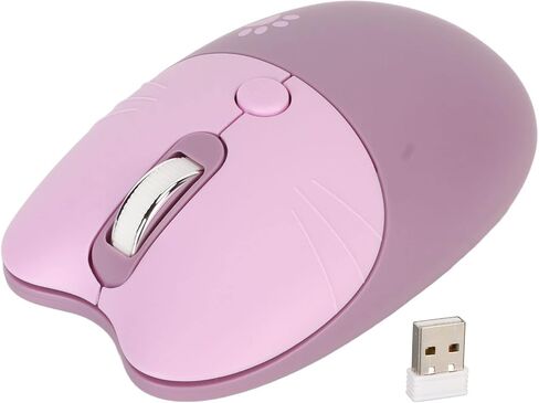 ماوس Gugxiom Cat اللاسلكي، ماوس لطيف 2.4G، ماوس Kawaii، ماوس خفيف الوزن بدون صوت، ماوس محمول 3 مستويات DPI، مع جهاز استقبال USB، للكمبيوتر المحمول M3 (بني) in Kuwait