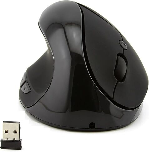 Wireless Mouse Left Handed Ergonomic Vertical Mouse, Ergo Carpal Tunnel Silent High Presion Portable Lightweight Quiet Travel Optical 6 Buttons Coldless Mice for Laptop Computer PC Office Gift Black in Saudi Arabia