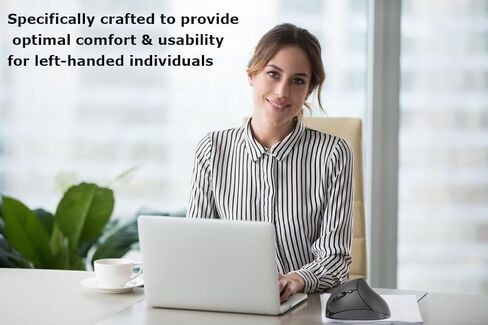 Wireless Mouse Left Handed Ergonomic Vertical Mouse, Ergo Carpal Tunnel Silent High Presion Portable Lightweight Quiet Travel Optical 6 Buttons Coldless Mice for Laptop Computer PC Office Gift Black in Saudi Arabia