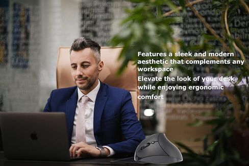Wireless Mouse Left Handed Ergonomic Vertical Mouse, Ergo Carpal Tunnel Silent High Presion Portable Lightweight Quiet Travel Optical 6 Buttons Coldless Mice for Laptop Computer PC Office Gift Black in Saudi Arabia