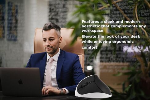 Wireless Mouse Left Handed Ergonomic Vertical Mouse, Ergo Carpal Tunnel Silent High Presion Portable Lightweight Quiet Travel Optical 6 Buttons Coldless Mice for Laptop Computer PC Office Gift Black in Saudi Arabia