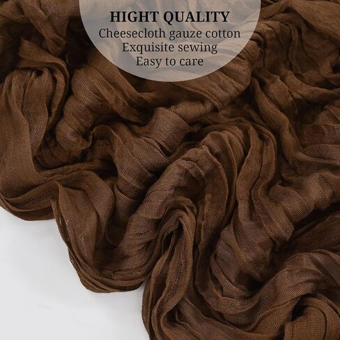 12 Pack Brown Cheesecloth Table Runner 35x120 Inch 10Ft Gauze Cheese Cloth Table Runner, Boho Rustic Table Decorations for Wedding Reception Bridal Shower Banquet in Saudi Arabia