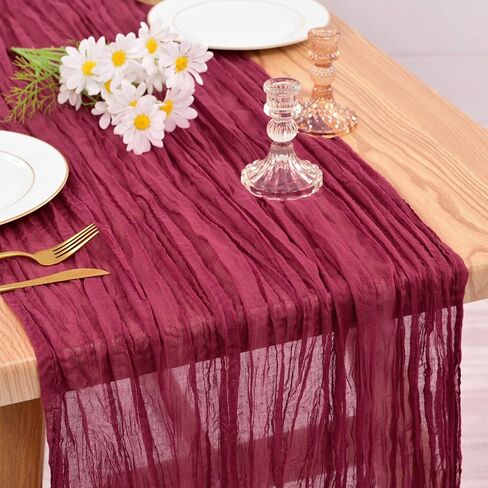 12 Pack Brown Cheesecloth Table Runner 35x120 Inch 10Ft Gauze Cheese Cloth Table Runner, Boho Rustic Table Decorations for Wedding Reception Bridal Shower Banquet in Saudi Arabia