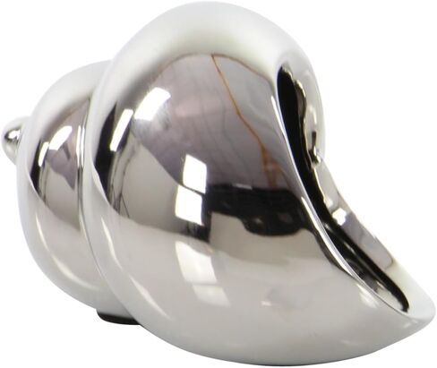 Deco 79 Ceramic Shell Decorative Sculpture Shell Home Decor Statues, Set of 3 Accent Figurines 7", 7", 5"W, Silver in Saudi Arabia