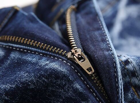 KUYIGO Men's Fashion Slim Straight fit Biker Jeans with Zipper Deco in Saudi Arabia