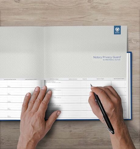 National Notary Association Basic Notary Journal - Essential Softcover Journal with Complimentary Privacy Guard Included - 122 Pages with 488 Labeled Entry Fields – 10 7/8" W x 8 7/16" H - Blue… in Saudi Arabia