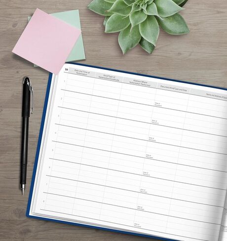 National Notary Association Basic Notary Journal - Essential Softcover Journal with Complimentary Privacy Guard Included - 122 Pages with 488 Labeled Entry Fields – 10 7/8" W x 8 7/16" H - Blue… in Saudi Arabia