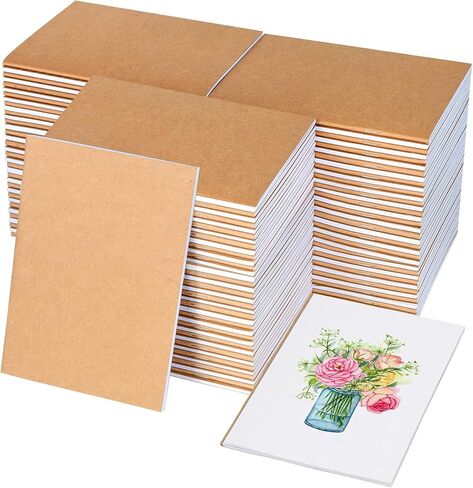 100 Pack Black Kraft Notebooks Unlined Mini Kraft Paper Notebook 52 Pages A6 Mini Blank Notebooks Bulk, Student Paper Journals Composition Notebooks for Classroom Teacher Supplies, 4.1 x 5.7 Inch in Saudi Arabia