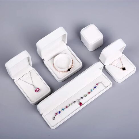 Bracelet Box Gift Set of 2 White Velvet Bracelet Gift Box Bangle Display Jewelry Box in Saudi Arabia
