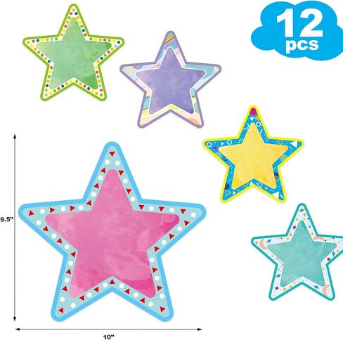 Jumbo Star Cutouts Bulletin Board Large Paper Star Die-Cuts Star Classroom Decorations 12Pcs in Saudi Arabia