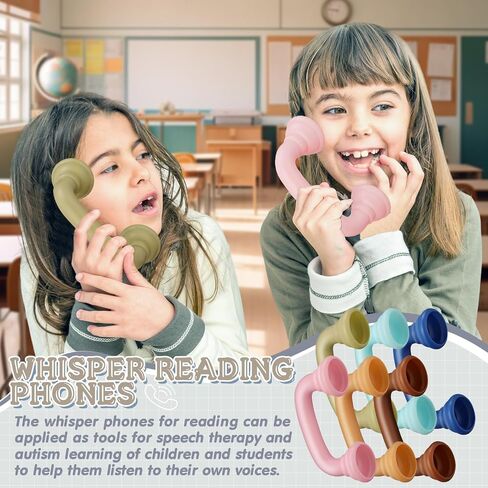 Shappy 48 Pcs Colorful Whisper Reading Phones Auditory Feedback Hear Myself Sound Phone Speech Therapy Toy Tool for Classroom Accelerate Reading Fluency Comprehension and Pronunciation(Morandi Color) in Saudi Arabia