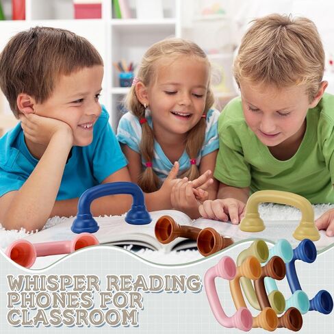 Shappy 48 Pcs Colorful Whisper Reading Phones Auditory Feedback Hear Myself Sound Phone Speech Therapy Toy Tool for Classroom Accelerate Reading Fluency Comprehension and Pronunciation(Morandi Color) in Saudi Arabia