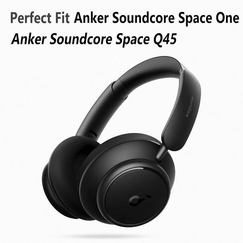 Geiomoo Silicone Earpads for Anker Soundcore Space Q45, Anker Soundcore Space One Headphones, Replacement Ear Cushions Cover (Black) in Saudi Arabia