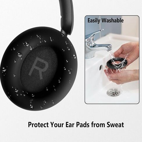 Geiomoo Silicone Earpads for Anker Soundcore Space Q45, Anker Soundcore Space One Headphones, Replacement Ear Cushions Cover (Black) in Saudi Arabia