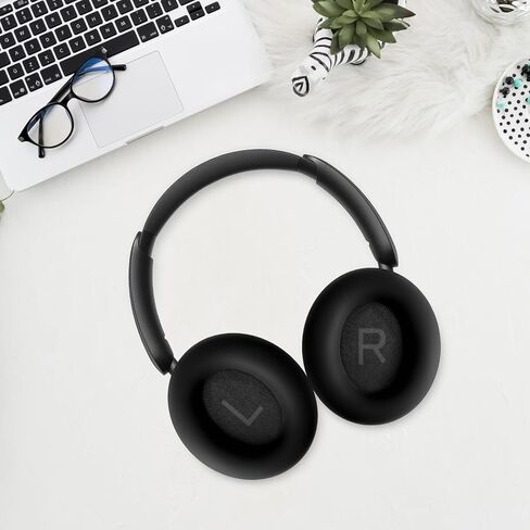 Geiomoo Silicone Earpads for Anker Soundcore Space Q45, Anker Soundcore Space One Headphones, Replacement Ear Cushions Cover (Black) in Saudi Arabia