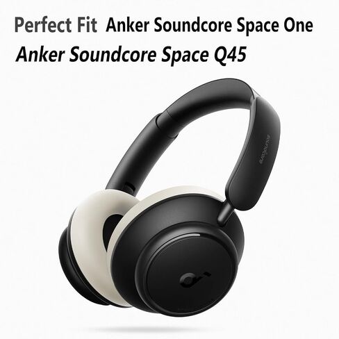 Geiomoo Silicone Earpads for Anker Soundcore Space Q45, Anker Soundcore Space One Headphones, Replacement Ear Cushions Cover (Black) in Saudi Arabia