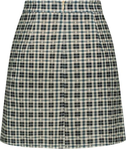 Kate Kasin Womens Mini Skirt Summer High Waist Side Slit Ryched Bodycon Plaid Skirt in Saudi Arabia