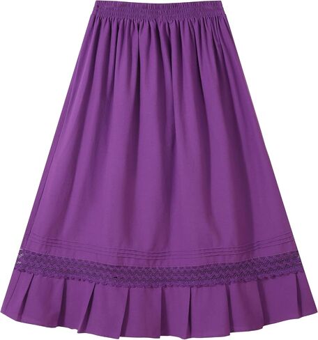 YZXDORWJ Mexican Skirt for Women Fiesta Theme Party Skirt Maxi Lace Traditional Dannce Dress Cinco de Mayo Skirt in Saudi Arabia